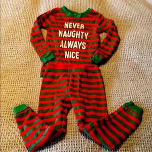 Carters Christmas long John pajamas